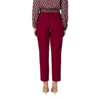 Vila Clothes Bordeaux Polyester Casual Pants
