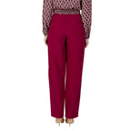Vila Clothes Bordeaux Polyester Casual Pants
