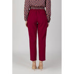 Vila Clothes Bordeaux Polyester Casual Pants