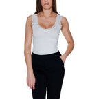 Vero Moda White Viscose Tank Tops