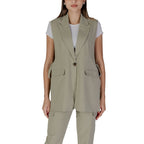 B.Young Green Polyester Waistcoat
