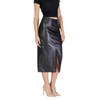 ICHI Black Polyester Long Skirt
