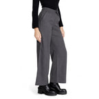 Jacqueline De Yong Gray Cotton Casual Pants