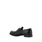 Prada Black Leather Logo Loafers