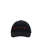Marni Black Cotton Cap (Baseball Hat)