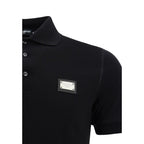 Dolce & Gabbana Black Cotton Polo Shirt
