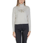 Calvin Klein Jeans Cream Cotton Turtleneck