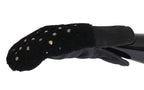 Dolce & Gabbana Black Leather Shearling Studded Gloves