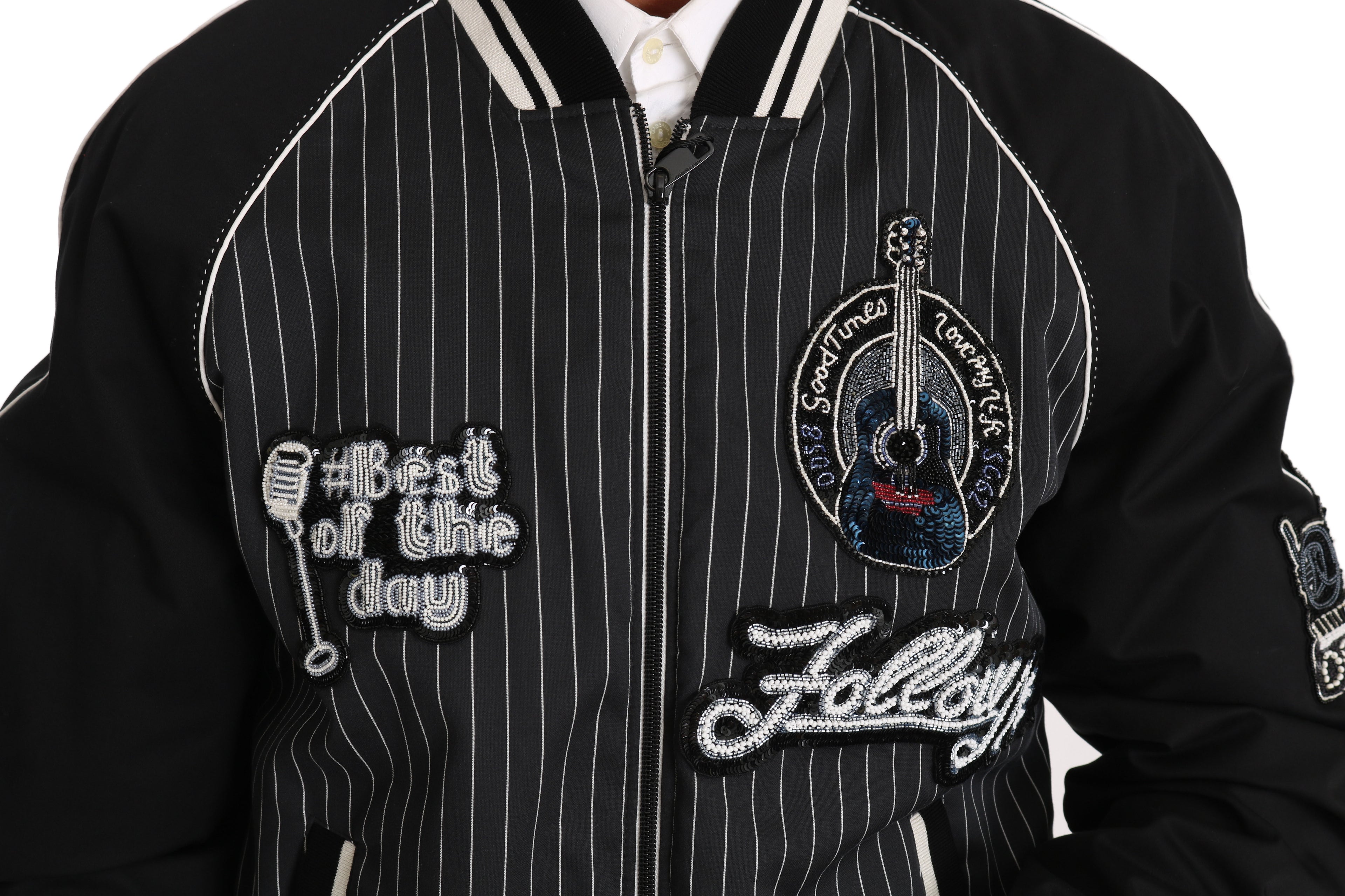 Dolce & Gabbana Black DD58 SG62 Sequined Beaded Jacket