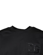 Dolce & Gabbana Black DG Logo Print Cotton Crew Neck T-shirt