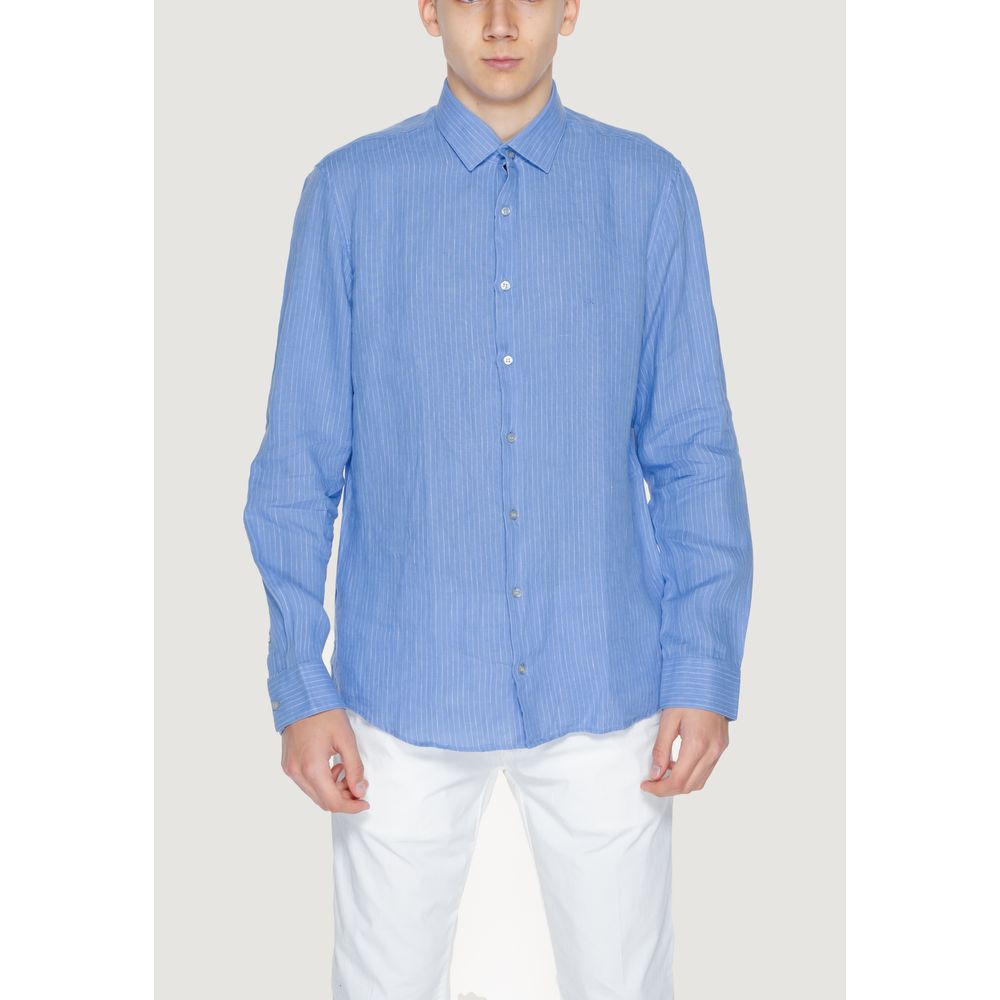 Calvin Klein Blue Linen Dress Shirt