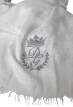 Dolce & Gabbana Gray Cashmere Wrap Shawl Fringe Scarf