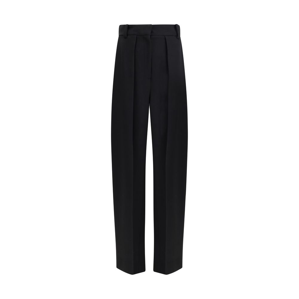 Khaite Black Viscose Casual Pants