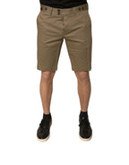 Dolce & Gabbana Brown Chino Cotton Stretch Casual Shorts