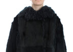 Dolce & Gabbana Black Goat Fur Shearling Long Jacket Coat