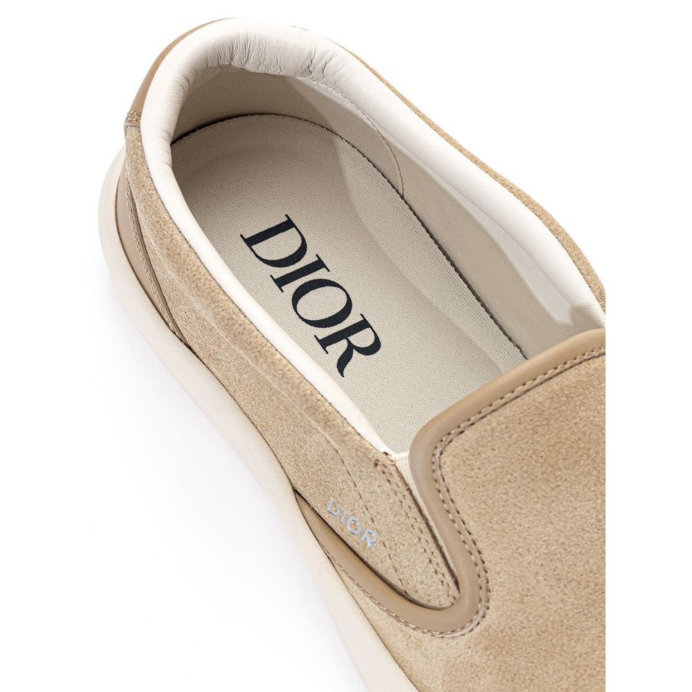 Dior Beige Leather Slip-On Loafers