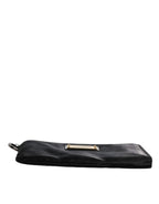 Dolce & Gabbana Black Nylon Logo Plaque Keyring Pouch Clutch Bag