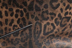 Dolce & Gabbana Brown Black Calfskin Leopard Print Shoulder Tote Bag