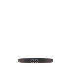 Ferragamo Black Calf Leather Bos Taurus Regular Belt