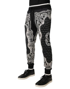 Dolce & Gabbana Black Bandana Cotton Jogger Pants
