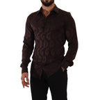 Dolce & Gabbana Bordeaux Silk Dress Shirt