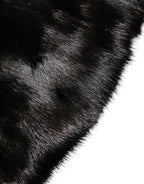 Dolce & Gabbana Black Fur Shawl Neck Wrap Cover Collar Scarf