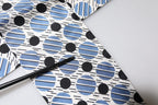 Dolce & Gabbana White Blue Polka Dotted Silk Skinny Scarf