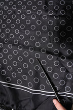 Dolce & Gabbana Black Circles Silk Fringes Shawl Wrap Scarf