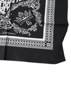 Dolce & Gabbana Black Logo Monogram Cotton Handkerchief Scarf