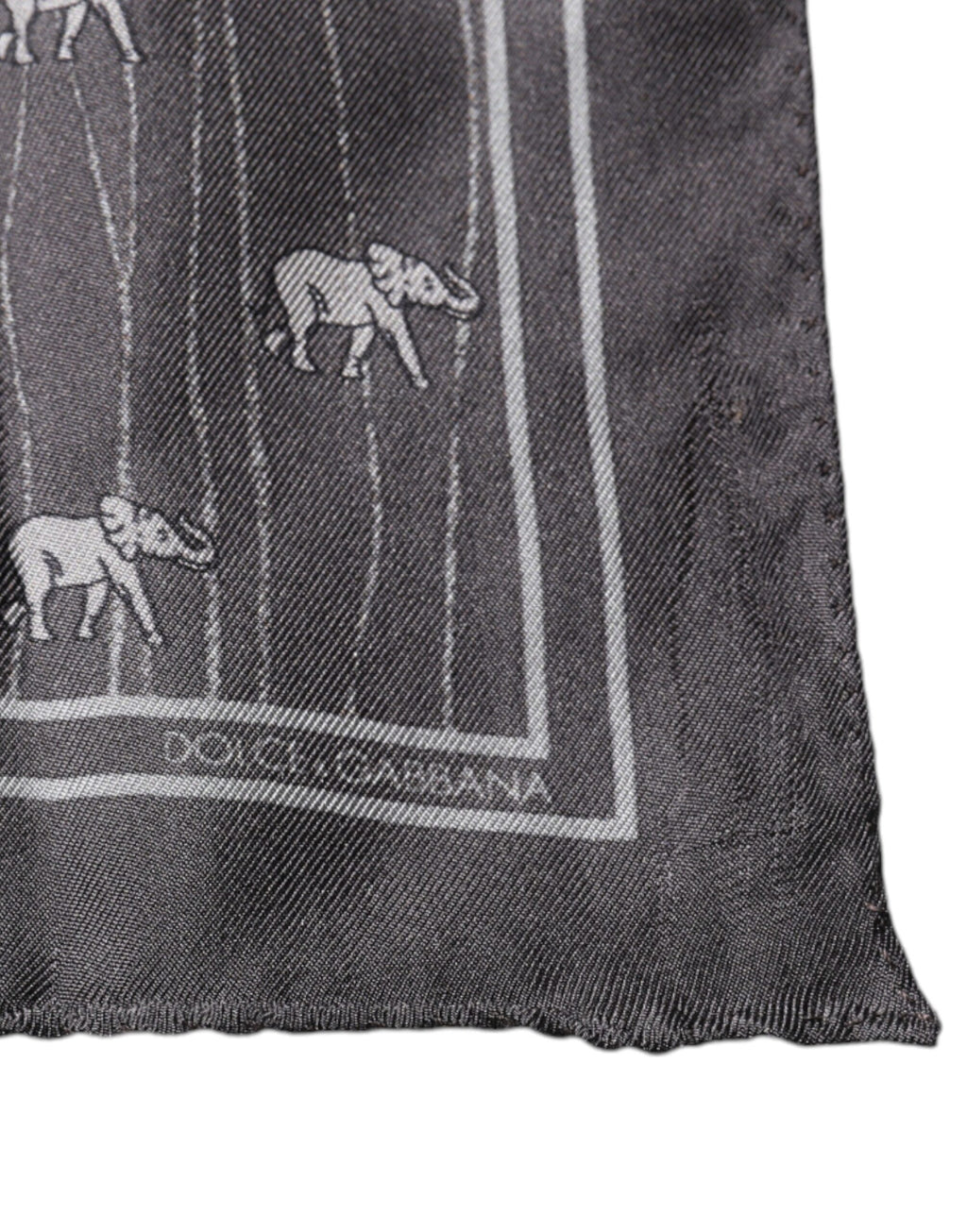Dolce & Gabbana Brown Elephant Fantasy Handkerchief Scarf