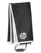Dolce & Gabbana Black Crown Logo Square Handkerchief Scarf