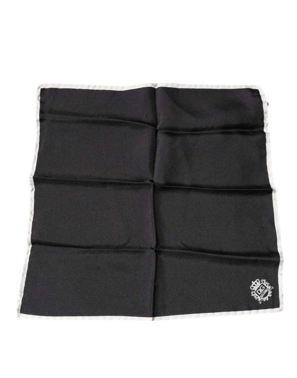 Dolce & Gabbana Black Crown Logo Square Handkerchief Scarf