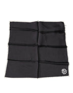 Dolce & Gabbana Black Crown Logo Square Handkerchief Scarf