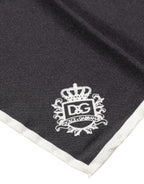 Dolce & Gabbana Black Crown Logo Square Handkerchief Scarf