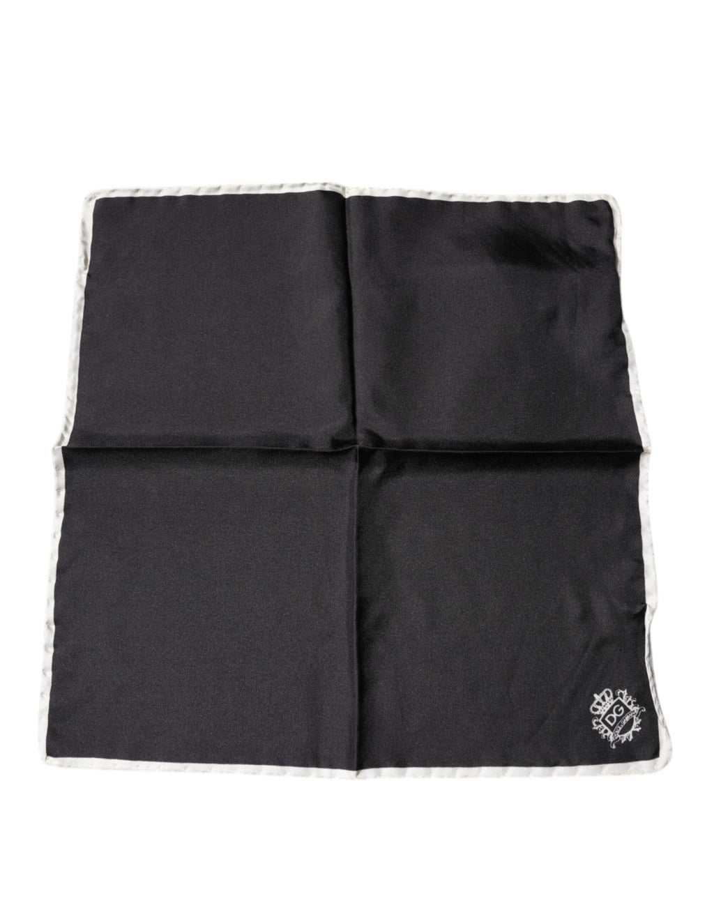 Dolce & Gabbana Black Crown Logo Square Handkerchief Scarf