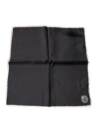 Dolce & Gabbana Black Crown Logo Square Handkerchief Scarf