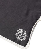 Dolce & Gabbana Black Crown Logo Square Handkerchief Scarf