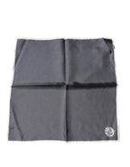 Dolce & Gabbana Gray Crown Logo Square Handkerchief Scarf