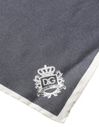 Dolce & Gabbana Gray Crown Logo Square Handkerchief Scarf