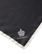 Dolce & Gabbana Black Crown Logo Square Handkerchief Scarf