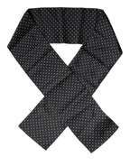 Dolce & Gabbana Black Polka Dots Silk Skinny Neck Wrap Scarf