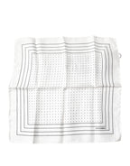 Dolce & Gabbana White Polka Dots Square Handkerchief Scarf
