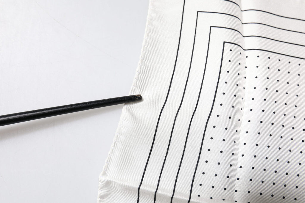 Dolce & Gabbana White Polka Dots Square Handkerchief Scarf