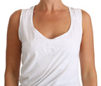 Cavalli White Top Tank CAVALLI T-Shirt Jersey