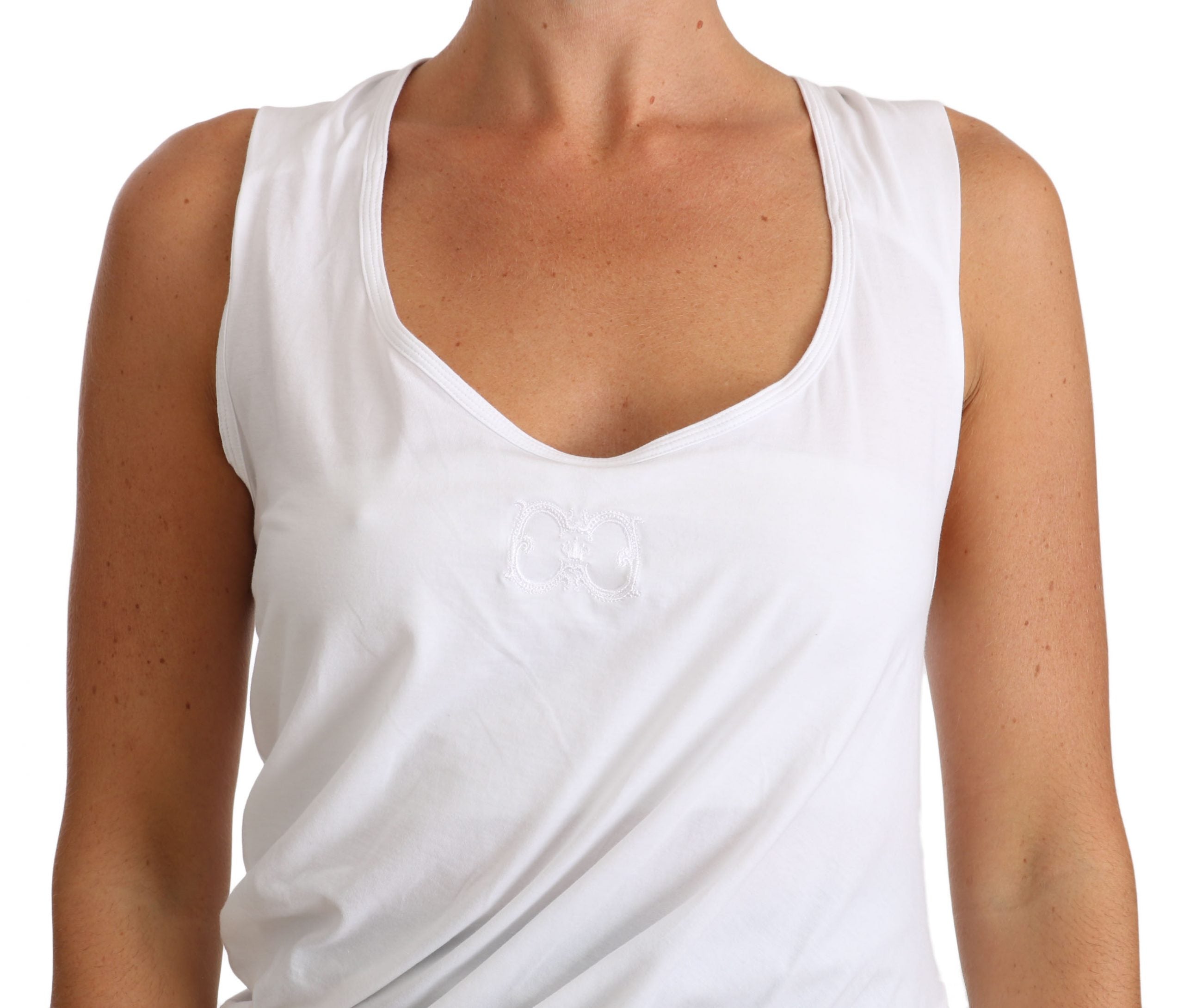 Cavalli White Top Tank CAVALLI T-Shirt Jersey