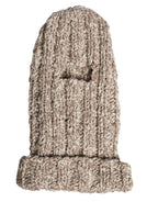 Dolce & Gabbana Beige Wool Knitted Ski Mask Balaclava Hat