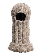 Dolce & Gabbana Beige Wool Knitted Ski Mask Balaclava Hat