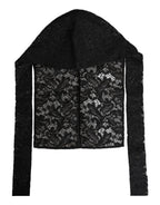 Dolce & Gabbana Black Floral Lace Whole Head Wrap Hat