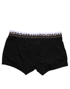 Dolce & Gabbana Black Cotton Stretch Regular Boxer Underwear