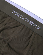 Dolce & Gabbana Gray Cotton Men Mid Slip Brief Underwear